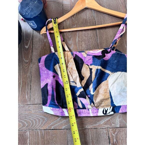 Banana Republic Printed Cross-Front Cropped Cotton Poplin Tank Top Size 4 - Picture 9 of 9